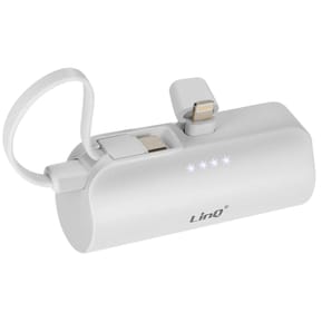 LinQ Batterie de Secours 6000mAh Double Connectivité USB C et Lightning Blanc