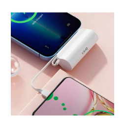 LinQ Batterie de Secours 6000mAh Double Connectivité USB C et Lightning Blanc