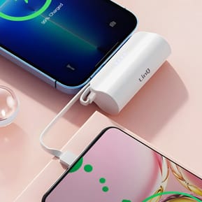 LinQ Batterie de Secours 6000mAh Double Connectivité USB C et Lightning Blanc — image 3