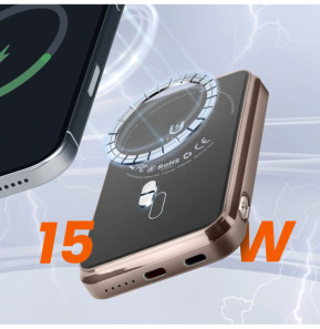 LinQ Batterie de Secours MagSafe 5000 mAh 15W Compact Noir