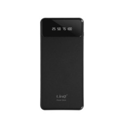 LinQ Batterie Secours 15000mAh Câble 4 en 1 Amovible et Sortie USB Compact Noir