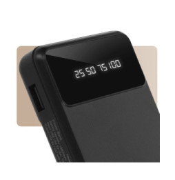 LinQ Batterie Secours 15000mAh Câble 4 en 1 Amovible et Sortie USB Compact Noir