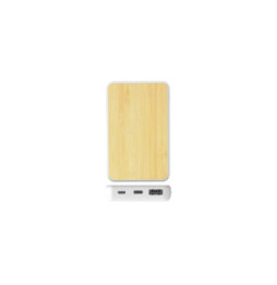 Blaupunkt - Batterie de secours en bambou 5.000mAh - BLP7620-193 - Blanc / Bois