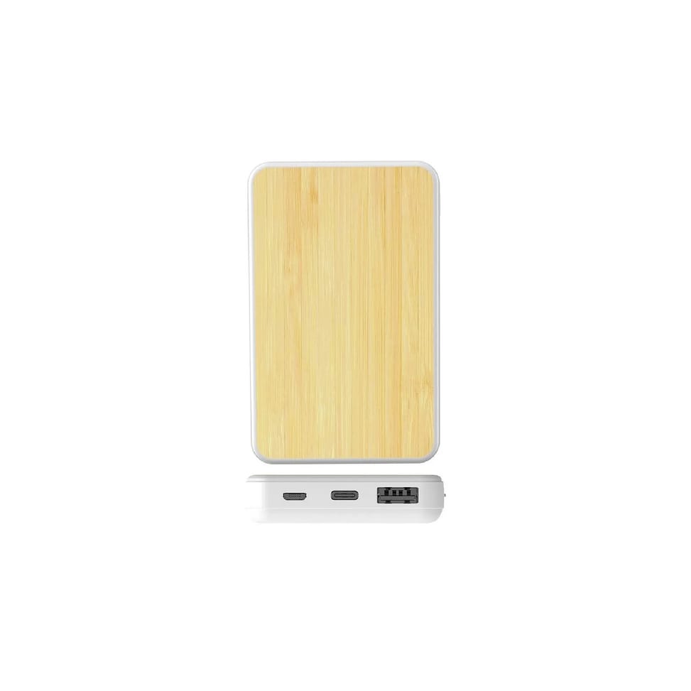 Blaupunkt - Batterie de secours en bambou 5.000mAh - BLP7620-193 - Blanc / Bois — image 2