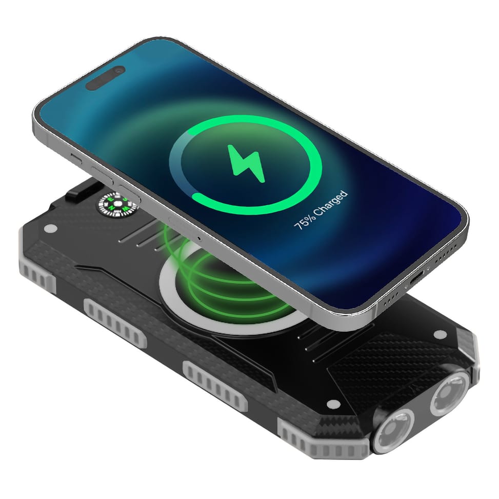 Akashi Batterie de Secours 10000 mAh Solaire Noir — image 2