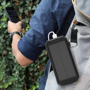 Akashi Batterie de Secours 10000 mAh Solaire Noir — image 3