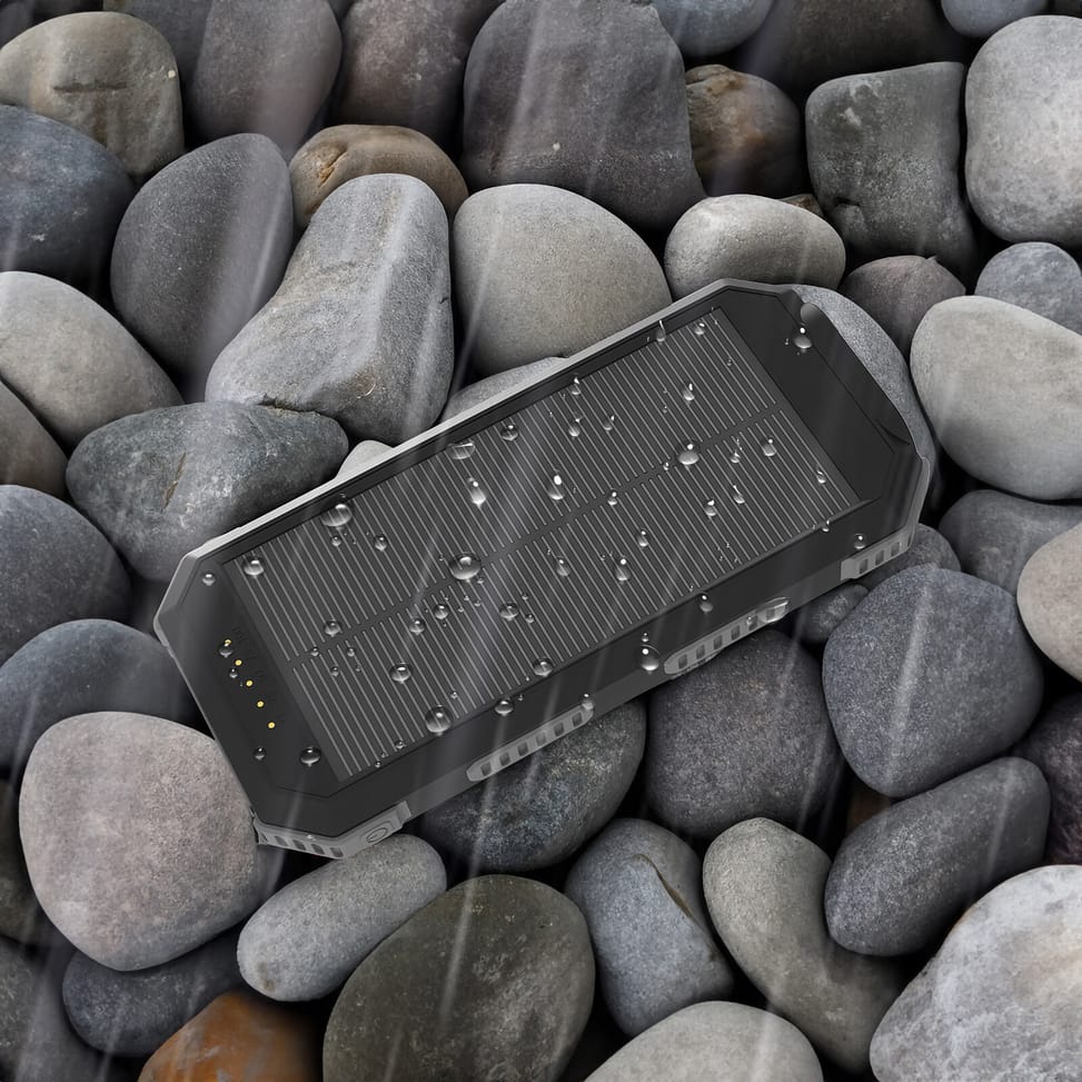Akashi Batterie de Secours 10000 mAh Solaire Noir — image 5