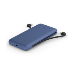 Belkin Batterie externe 10K avec câbles intégrés lightning et USB-C (Bleu)