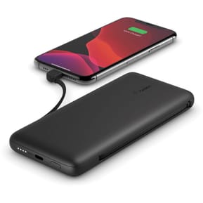 Belkin Batterie externe 10K avec câbles intégrés lightning et USB-C (Noir) — image 2