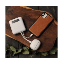 Akashi Batterie de Secours 10000 mAh 4 Câbles (Blanc)