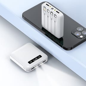 Akashi Batterie de Secours 10000 mAh 4 Câbles (Blanc) — image 4