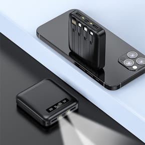 Akashi Batterie de Secours 10000 mAh 4 Câbles (Noir) — image 4