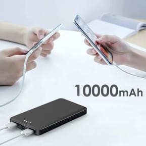 Bigben Batterie Externe 10000mAh Charge Rapide 2x USB + USB-C Voyant LED Noir — image 3