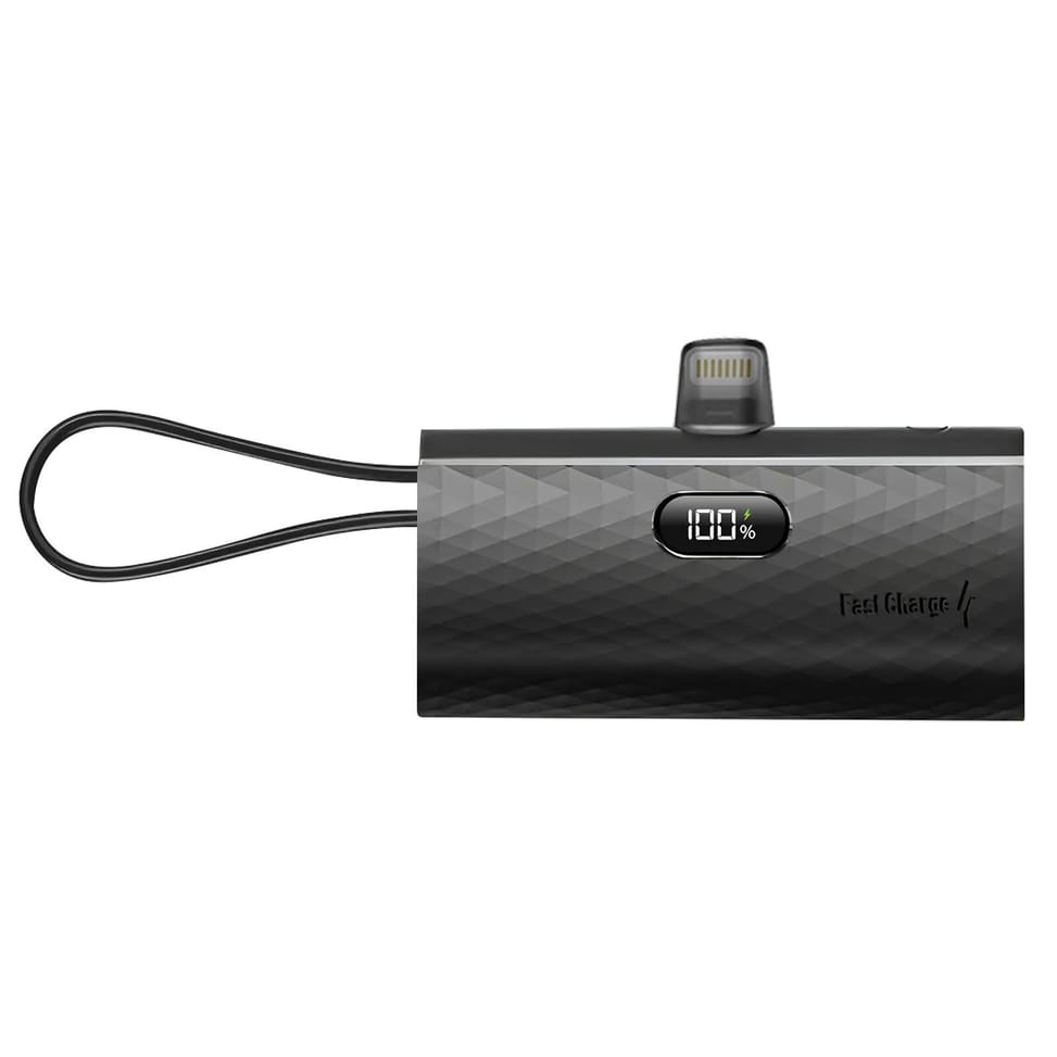 Forcell Chargeur Externe 5000mAh Connecteurs iPhone Lightning et USB C 20W Noir — image 2