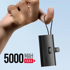 Forcell Chargeur Externe 5000mAh Connecteurs iPhone Lightning et USB C 20W Noir — image 3