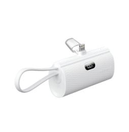 Forcell Chargeur Externe 5000mAh Connecteurs iPhone Lightning et USB C 20W Blanc