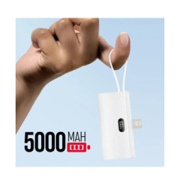 Forcell Chargeur Externe 5000mAh Connecteurs iPhone Lightning et USB C 20W Blanc