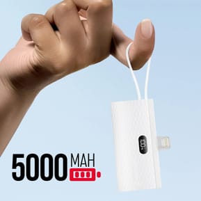 Forcell Chargeur Externe 5000mAh Connecteurs iPhone Lightning et USB C 20W Blanc — image 3
