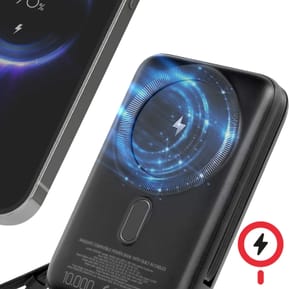 Swissten Powerbank MagSafe 10000mAh Câbles USB-C + Lightning intégrés Écran LCD Noir — image 3