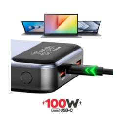 Swissten Batterie Externe 20000mAh pour Laptop et MacBook USB-C 100W Gris