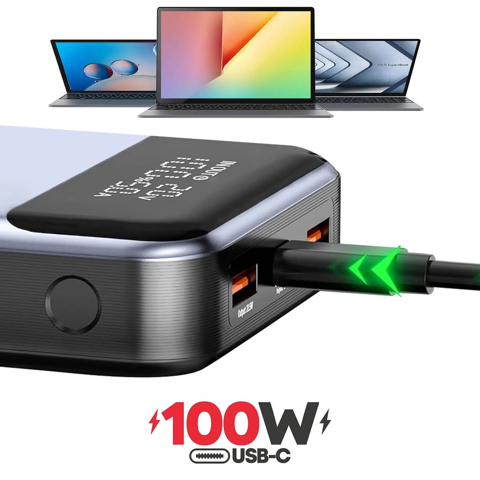 Swissten Batterie Externe 20000mAh pour Laptop et MacBook USB-C 100W Gris — image 3
