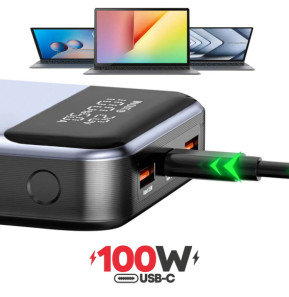 Swissten Batterie Externe 20000mAh pour Laptop et MacBook USB-C 100W Gris
