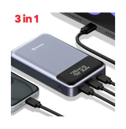 Swissten Batterie Externe 20000mAh pour Laptop et MacBook USB-C 100W Gris
