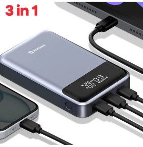 Swissten Batterie Externe 20000mAh pour Laptop et MacBook USB-C 100W Gris
