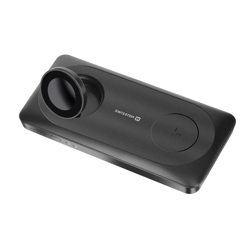 Swissten Batterie Externe sans fil 15W pour iPhone et Apple Watch, USB + USB-C Noir — image 1
