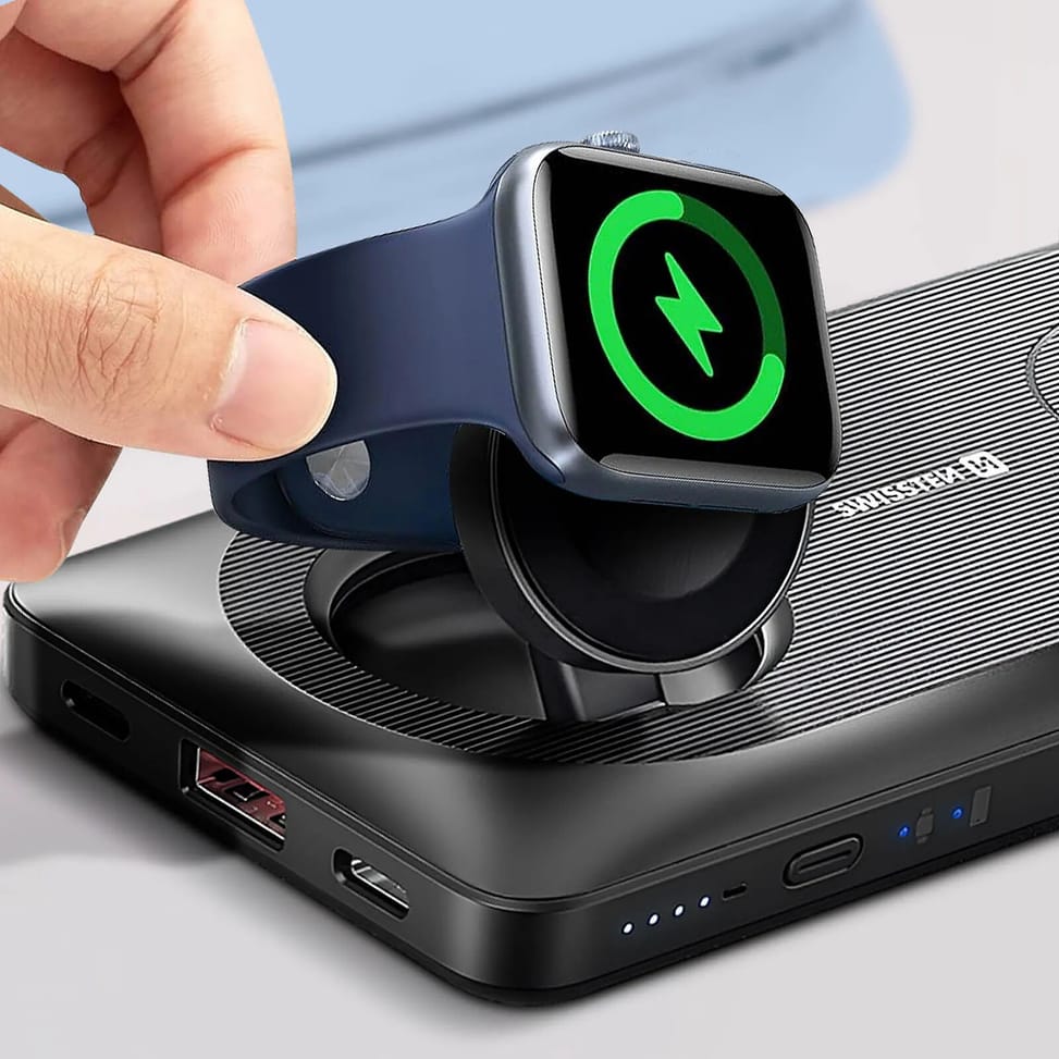 Swissten Batterie Externe sans fil 15W pour iPhone et Apple Watch, USB + USB-C Noir — image 4