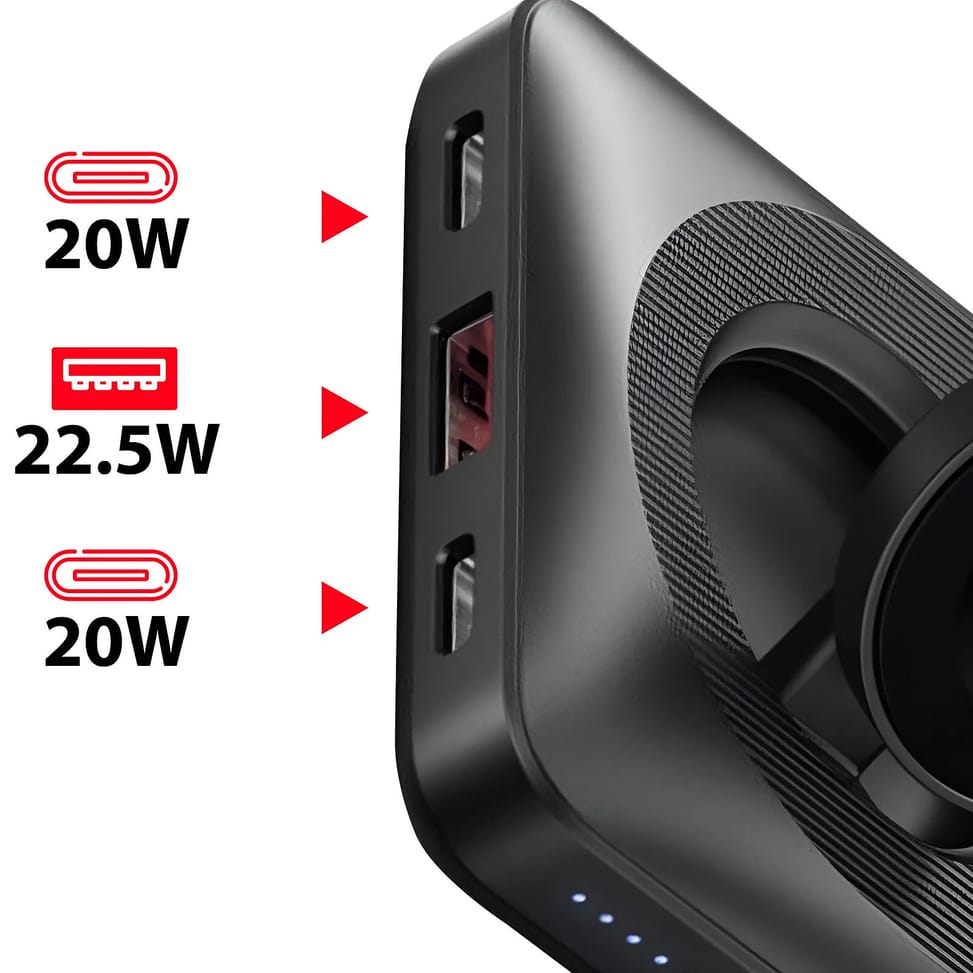 Swissten Batterie Externe sans fil 15W pour iPhone et Apple Watch, USB + USB-C Noir — image 5