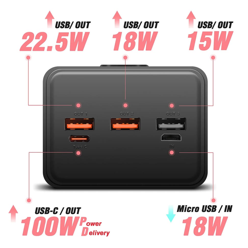 Swissten Batterie de secours 40000mAh USB et USB C 100W Power Line Compact Noir — image 4