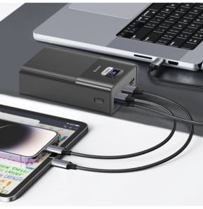Swissten Batterie de secours 40000mAh USB et USB C 100W Power Line Compact Noir