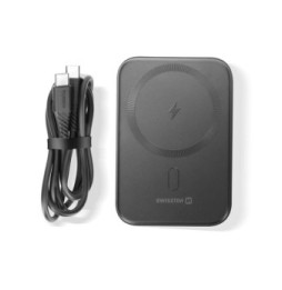 Swissten Batterie Externe MagSafe 5000mAh + USB-C 20W Béquille Support Vidéo Noir