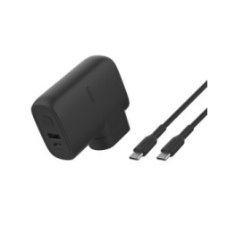 Belkin chargeur secteur 25W USB-C et USB-A avec Batterie externe 5K intégré (Noir)