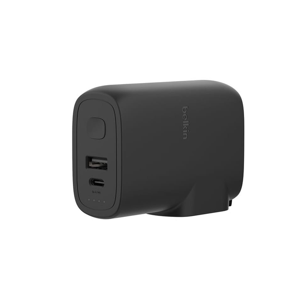 Belkin chargeur secteur 25W USB-C et USB-A avec Batterie externe 5K intégré (Noir) — image 2