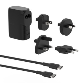 Belkin chargeur secteur 25W USB-C et USB-A avec Batterie externe 5K intégré (Noir)