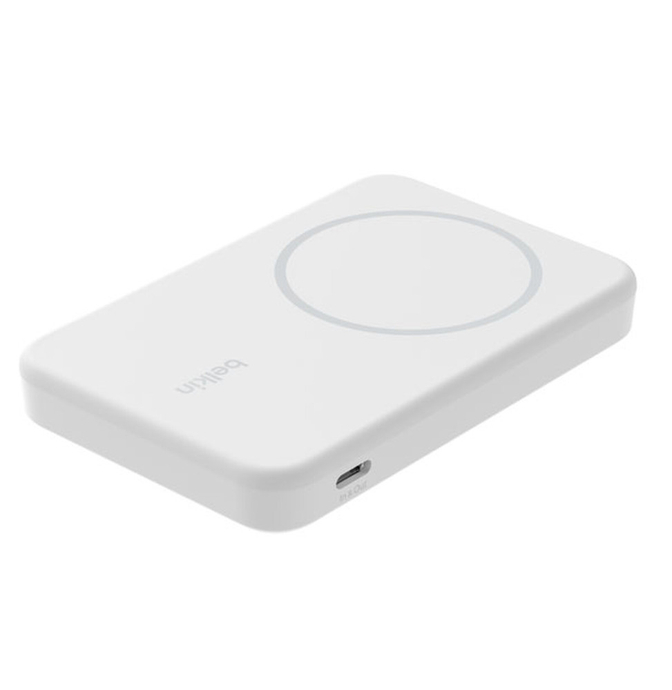 Belkin Batterie Externe Magnétique 8K avec Qi2 et Fonction Stand (Blanc)