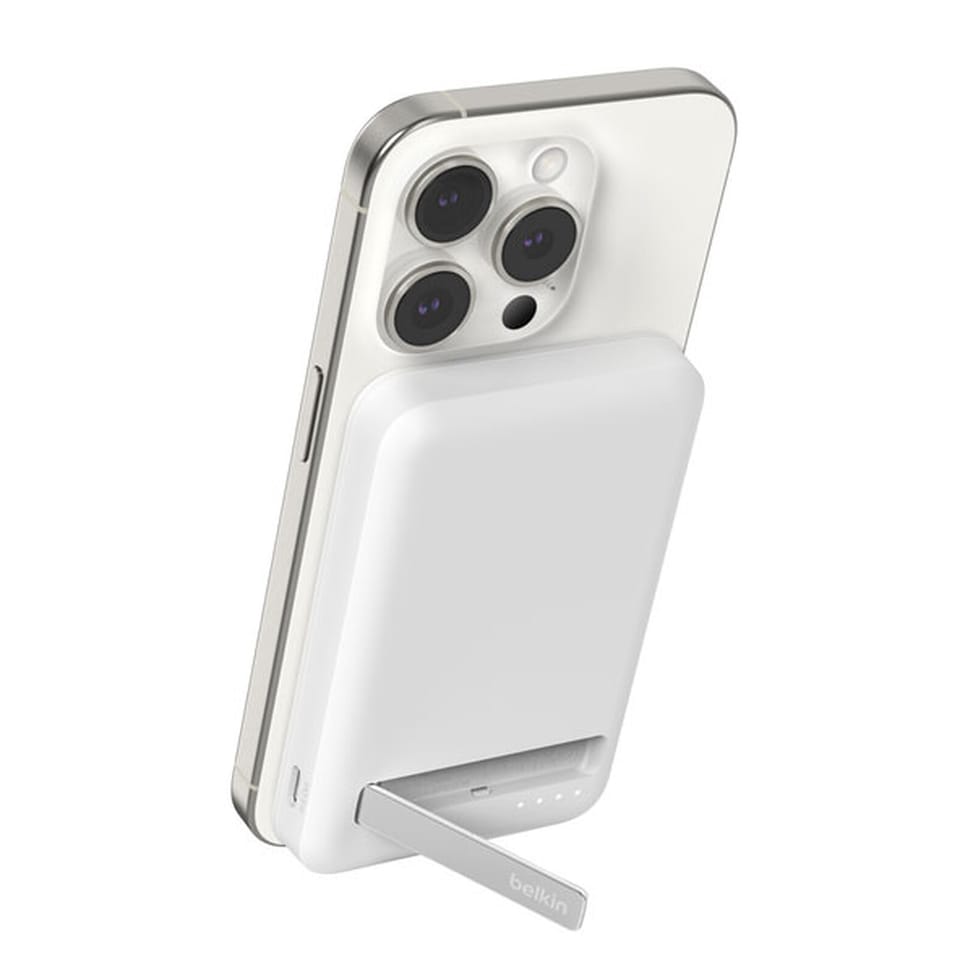 Belkin Batterie Externe Magnétique 8K avec Qi2 et Fonction Stand (Blanc) — image 2