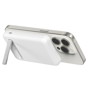 Belkin Batterie Externe Magnétique 8K avec Qi2 et Fonction Stand (Blanc)