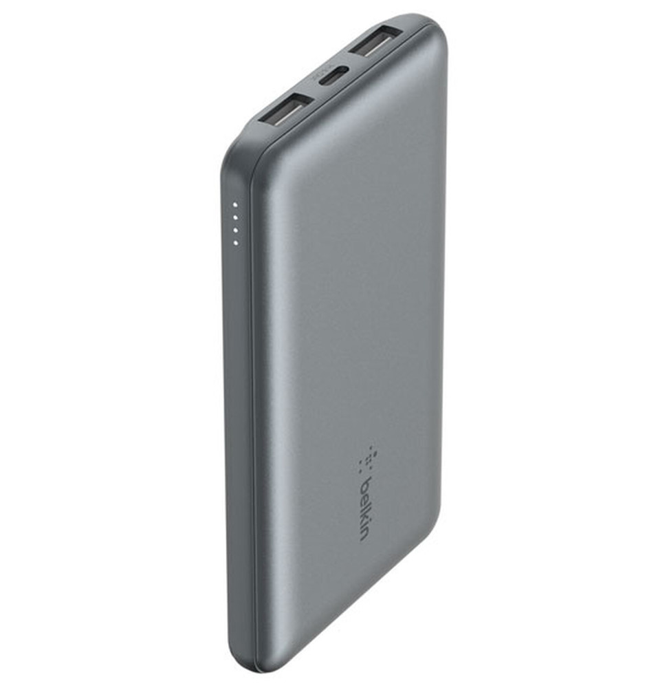 Belkin Batterie externe 10K Boost Charge avec câble USB-A vers USB-C (Gris)