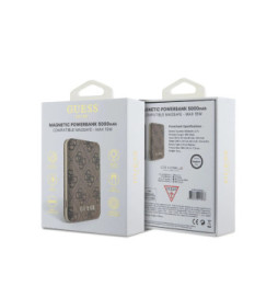 Guess Powerbank 5000mAh MagSafe Modèle 4G Marron