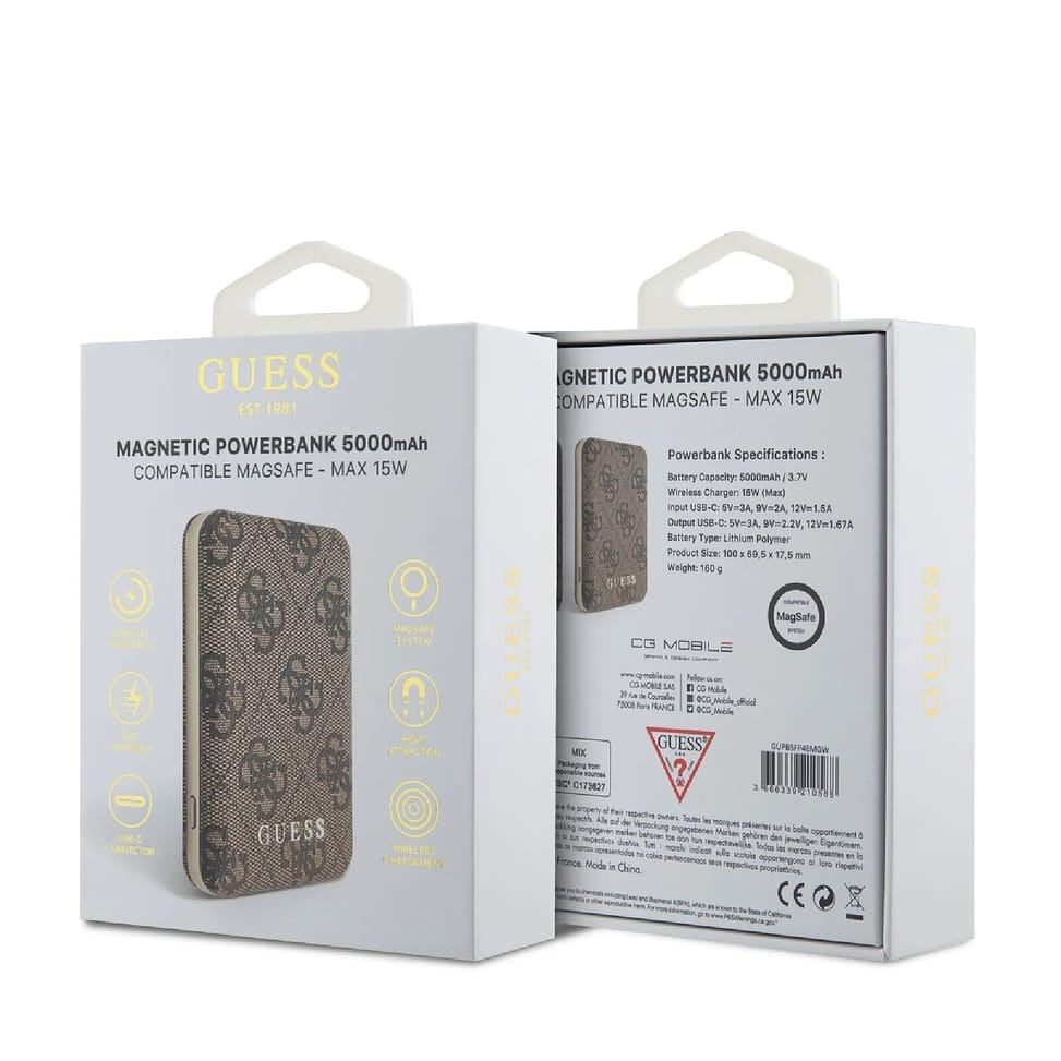 Guess Powerbank 5000mAh MagSafe Modèle 4G Marron — image 4