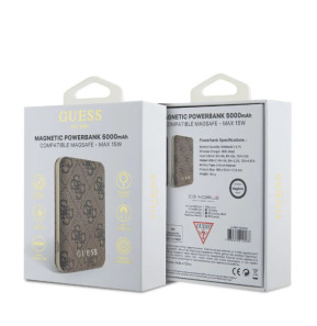 Guess Powerbank 5000mAh MagSafe Modèle 4G Marron
