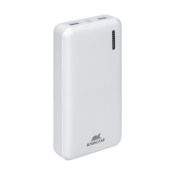 Rivacase Powerbank VA2572 20000mAh 2 USB-A/USB-C QC 3.0/PD 20W avec 5 Indicateurs LED Blanc