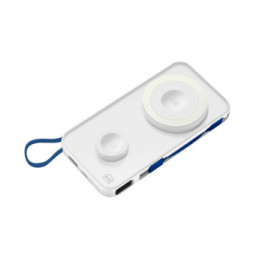 3mk Chargeur de Secours MagSafe 10000 mAh avec Câble Lightning et USB C Blanc