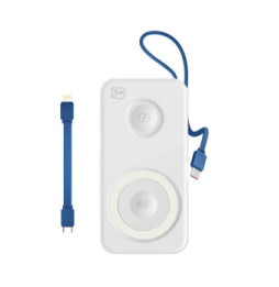3mk Chargeur de Secours MagSafe 10000 mAh avec Câble Lightning et USB C Blanc