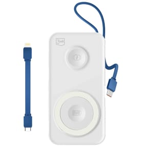 3mk Chargeur de Secours MagSafe 10000 mAh avec Câble Lightning et USB C Blanc — image 2