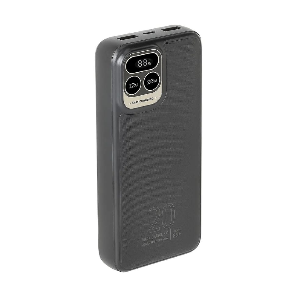 Rivacase Powerbank VA2521 20000mAh 2 USB-A/USB-C QC 3.0/PD 20W avec Affichage Numérique Noir — image 1