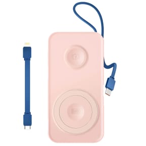3mk Chargeur de Secours MagSafe 10000 mAh avec Câble Lightning et USB C Rose — image 2